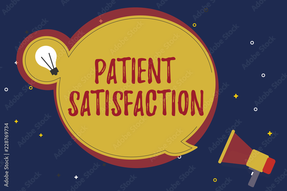 Word writing text Patient Satisfaction. Business concept for Indicator for measuring the quality in health care. Word writing text Patient Satisfaction. Business concept for Indicator for measuring the quality in health care.