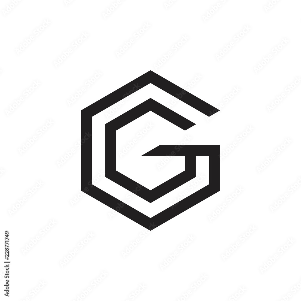 letter cg hexagona logo vector letter cg hexagona logo vector