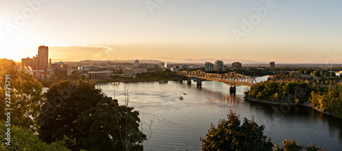 A view of Alexandra Bridge during the day in the fall photo