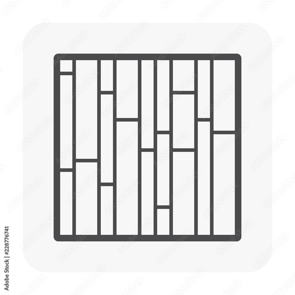 Random floor pattern vector icon. For paving finishing and landscaping decoration material i.e. wood, tile, stone and paver block floor. For home building interior, exterior and outdoor. Random floor pattern vector icon. For paving finishing and landscaping decoration material i.e. wood, tile, stone and paver block floor. For home building interior, exterior and outdoor.