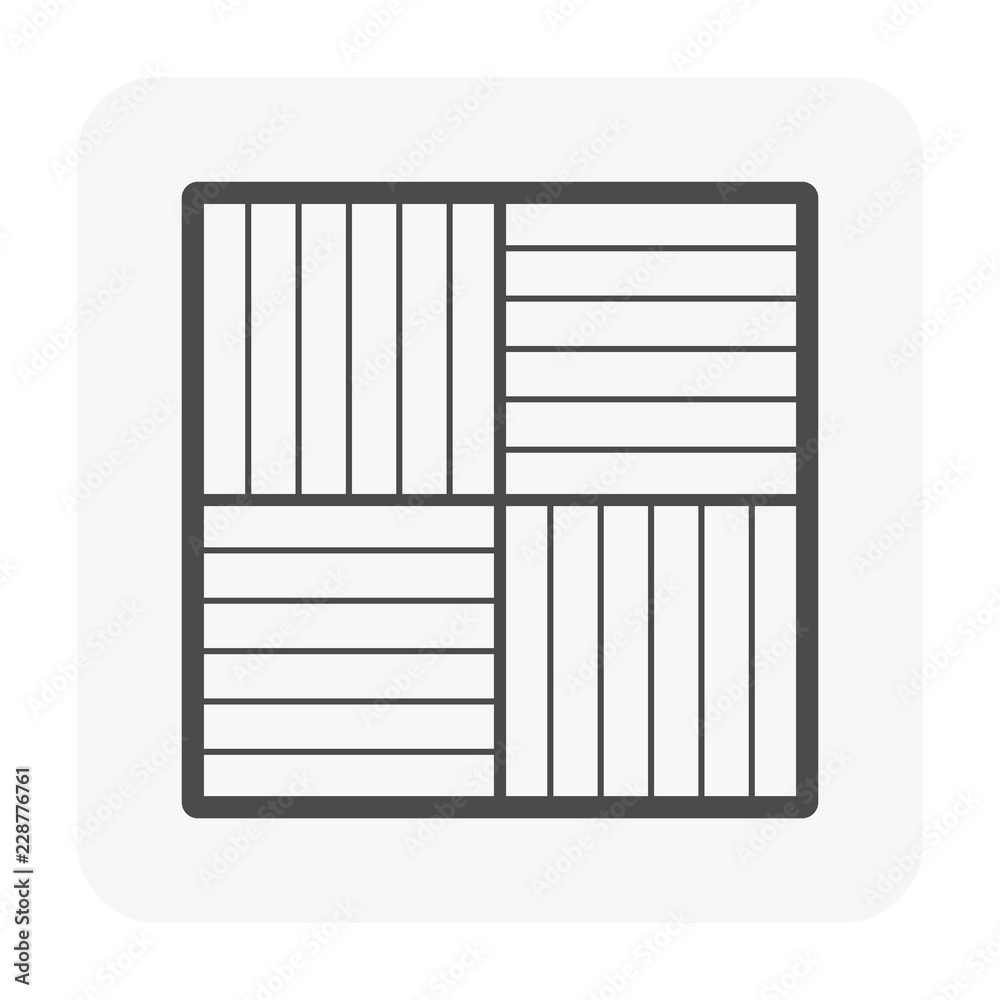 Square floor pattern vector icon. For paving finishing and landscaping decoration material i.e. wood, tile, stone and paver block floor. For home building interior, exterior and outdoor. Square floor pattern vector icon. For paving finishing and landscaping decoration material i.e. wood, tile, stone and paver block floor. For home building interior, exterior and outdoor.