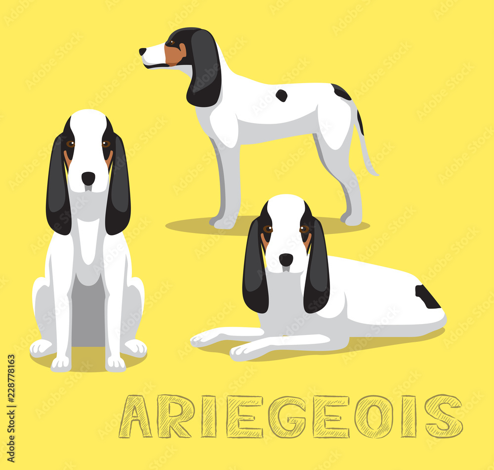 Dog Ariegeois Cartoon Vector Illustration Dog Ariegeois Cartoon Vector Illustration