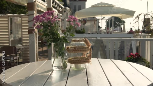 A table at a resteurant on the pier photo