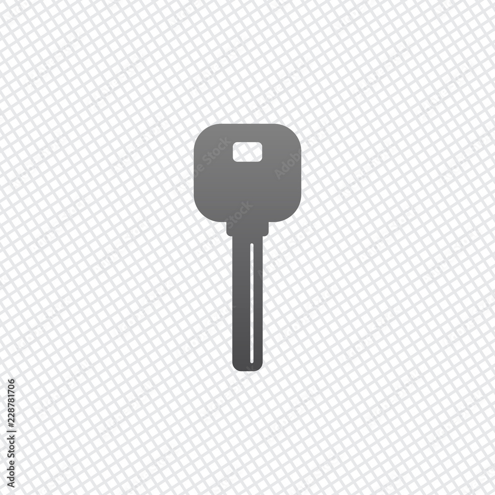 key icon. On grid background key icon. On grid background