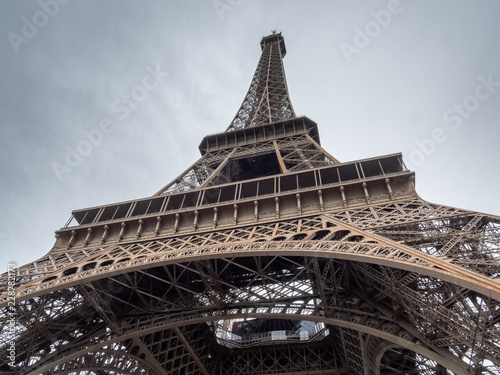 Close up View of the Eiffel Tower From Underneath