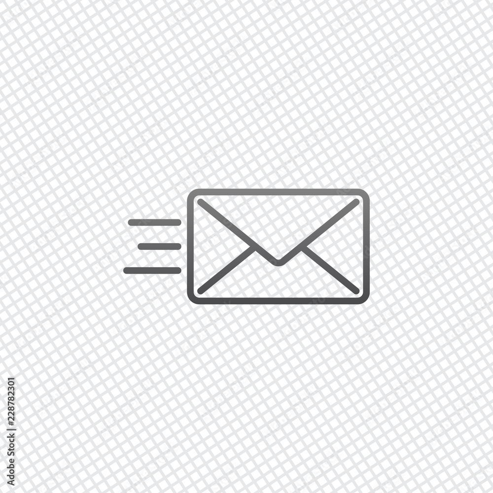 send mail icon. sms line. On grid background send mail icon. sms line. On grid background