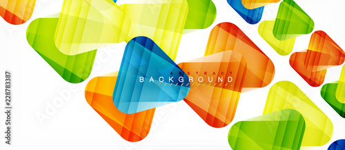 Glass triangles modern geometric composition, abstract background