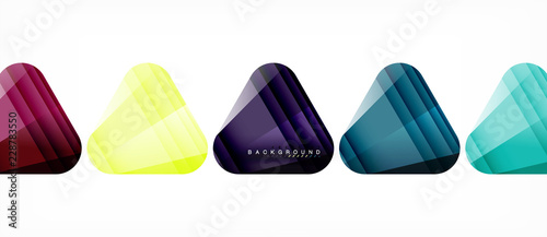 Glass triangles modern geometric composition, abstract background