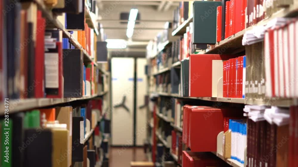 Cinematic View of Library Books & Files Cinematic View of Library Books & Files
