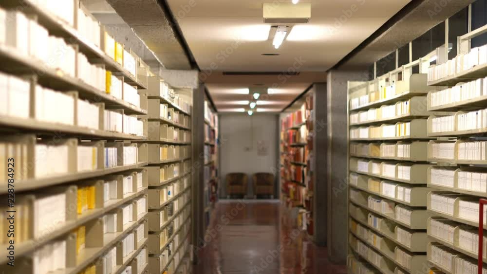 Cinematic View of Library Books & Files Cinematic View of Library Books & Files