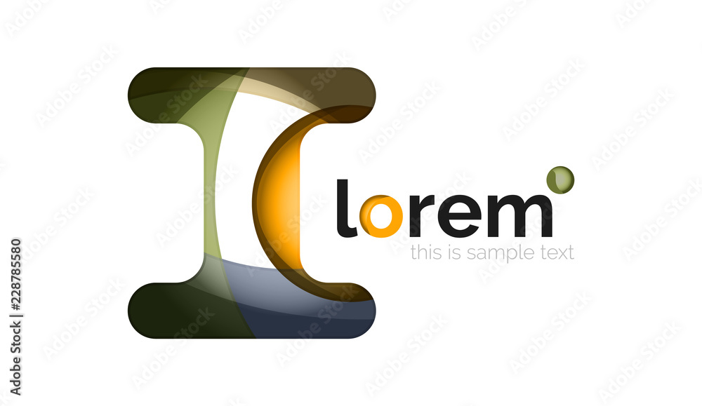 Abstract geometric logo design, overlapping shapes Abstract geometric logo design, overlapping shapes