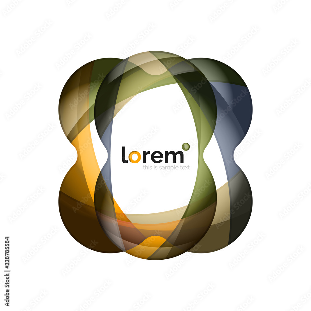 Fototapeta premium Abstract geometric logo design, overlapping shapes