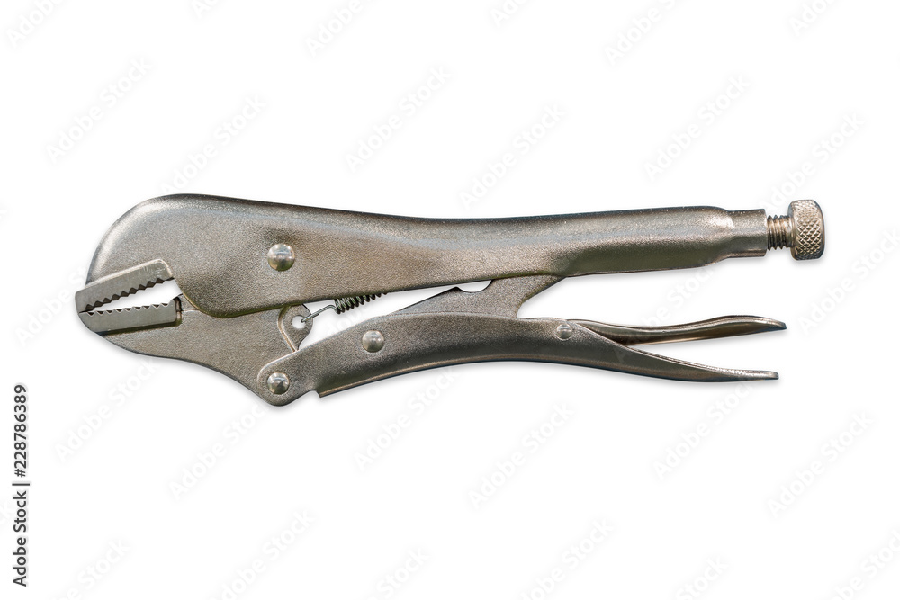Locking pliers on white background Locking pliers on white background