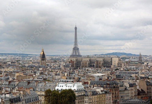 Panorama of Paris with Eiffel Tower from Basilica of Notre Dame © ChiccoDodiFC