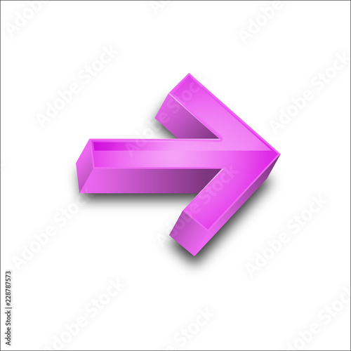 3D Arrows colors vector illustration. Three-dimensional Arrow Signs Set of different shapes