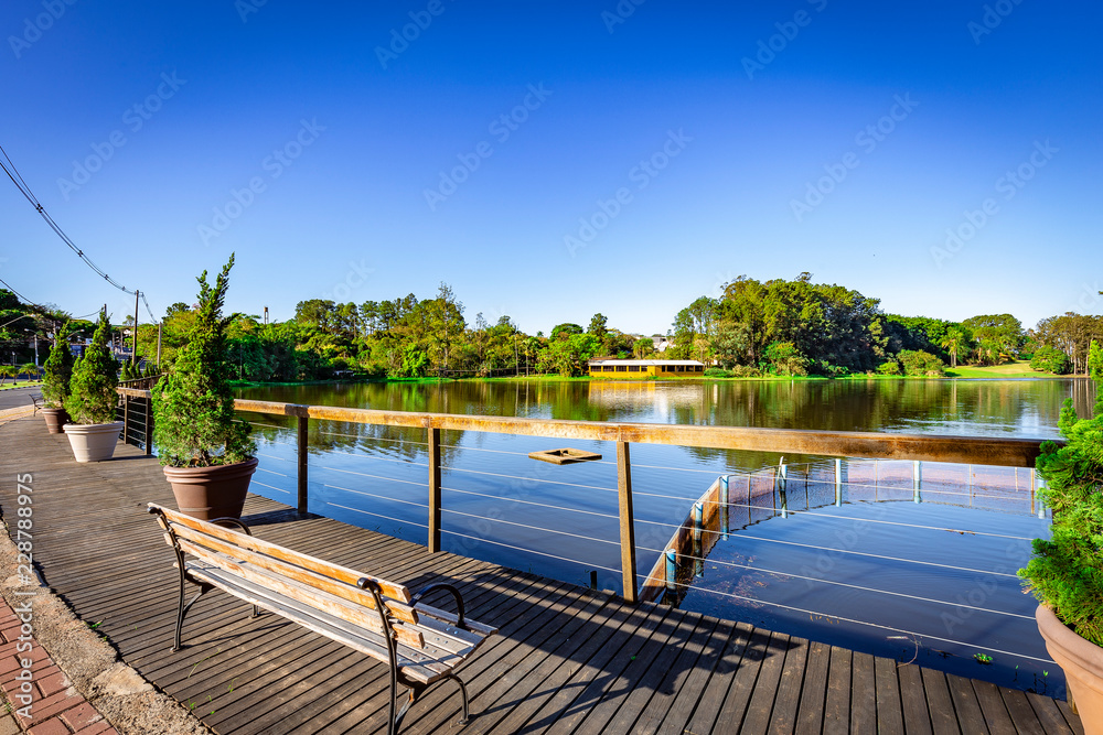 Obraz premium Dutch’s lake in Holambra, Brazil