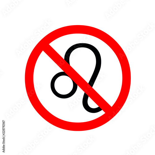 no, ban, stop leo vector zodiac sign, hand drawn with ink brush. Vector illustration