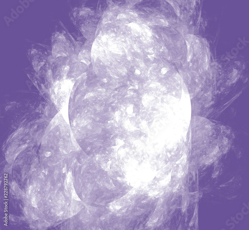 White abstract fractal on ultraviolet background. Fantasy fractal texture. Digital art. 3D rendering. Computer generated image.