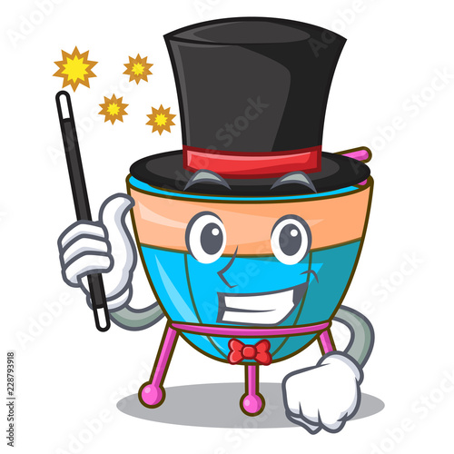 Magician cartoon timpani isolated on the mascot