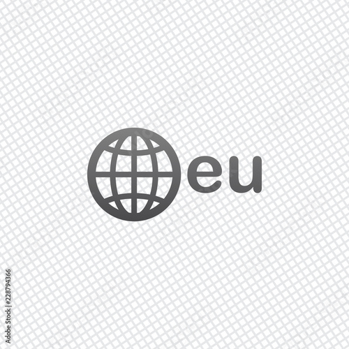 domain  European identity  globe and eu. On grid background