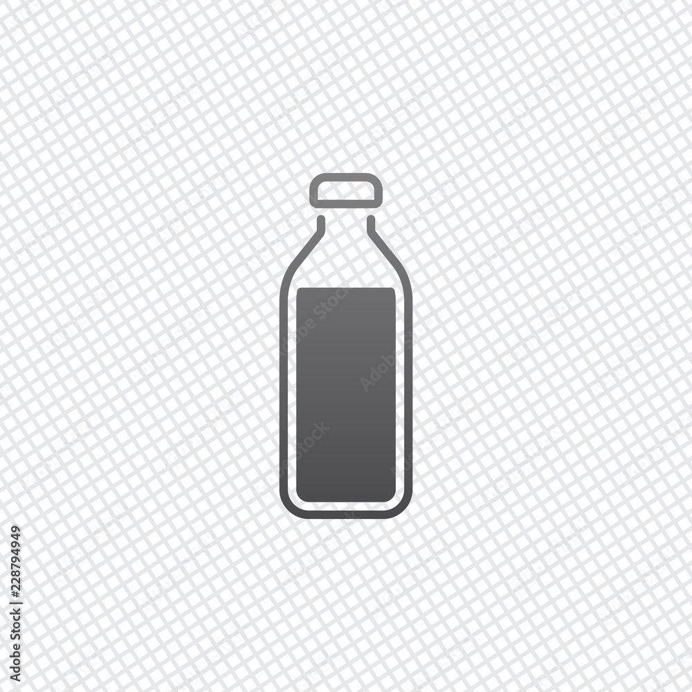 bottle of water, simple icon. On grid background bottle of water, simple icon. On grid background