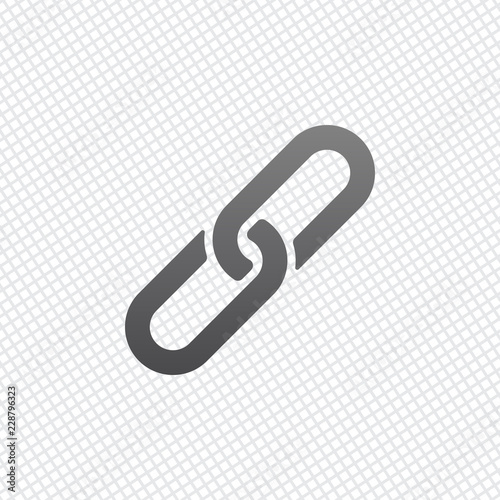 Link icon. Hyperlink chain symbol. Simple icon. On grid backgrou