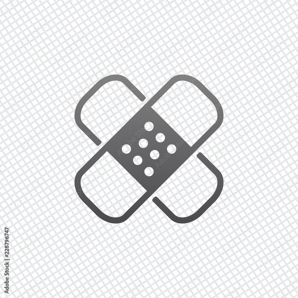 Band aid icon. Plaster sign. Couple of patches. Simple linear ic Band aid icon. Plaster sign. Couple of patches. Simple linear ic