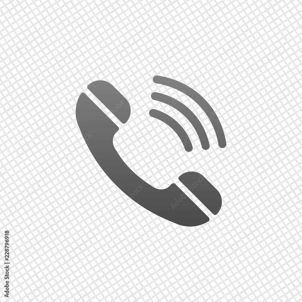 Ringing phone icon. Retro symbol. On grid background Ringing phone icon. Retro symbol. On grid background