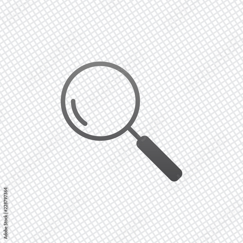 Loupe, search or magnifying. Linear icon, thin outline. On grid