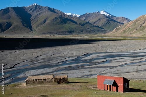 Beautiful landsacpe on the way to Zanskar road at Himalaya Range, Zanskar Range, Pensi La, Jammu and Kashmir. photo