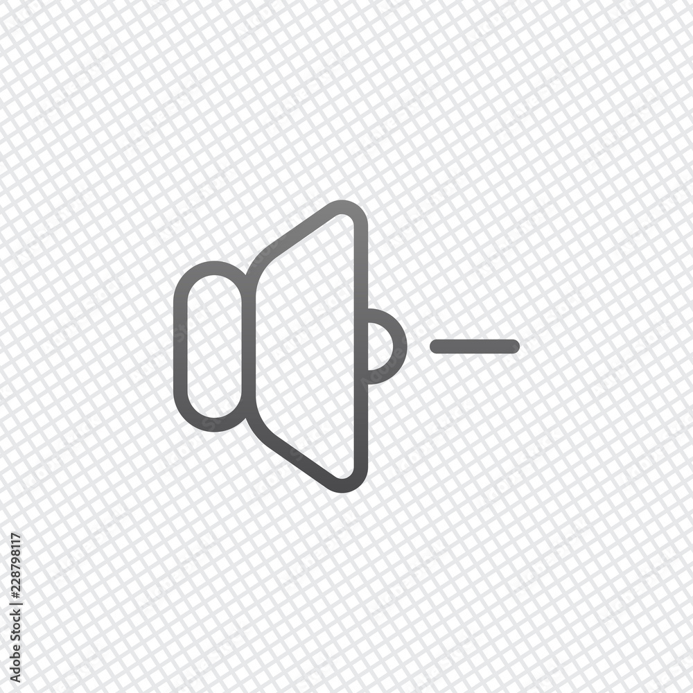 volume minus icon. On grid background volume minus icon. On grid background