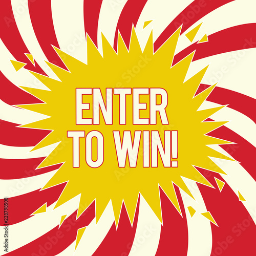 Canvas Print Word writing text Enter To Win