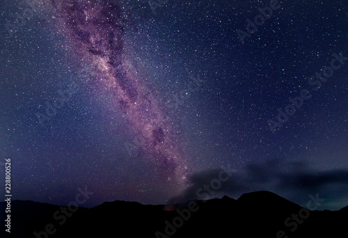 Amazing Star Night - night scene milky way over mountain background.