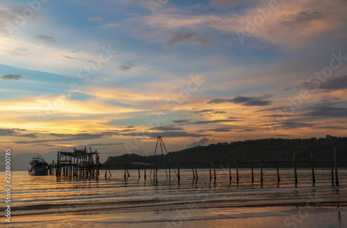 sunset on the pier.