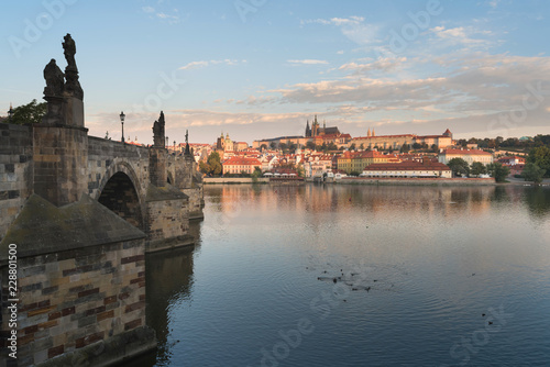 A view of the castle overlooking the Vtlava River in Prague