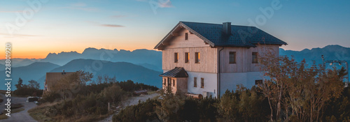 Beautiful sunrise at Feuerkogel summit - Ebensee - Salzburg - Austria photo