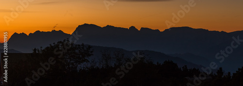 Beautiful sunrise at Feuerkogel summit - Ebensee - Salzburg - Austria photo