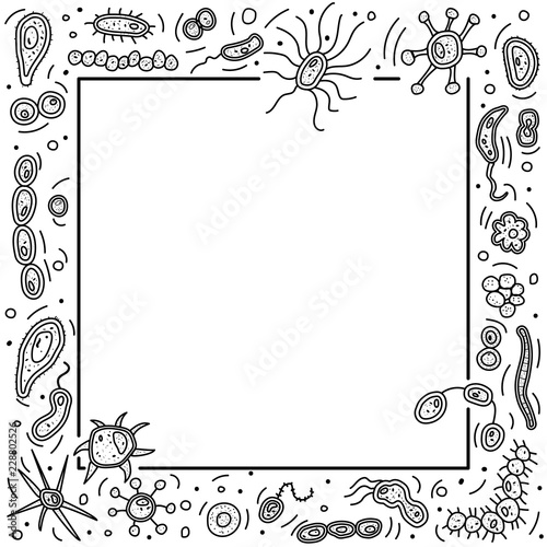 Bacteria cells set composition. Vector illustration.