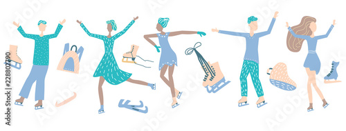 Figure skating concept. Vector illustration.