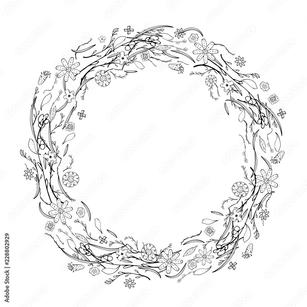 Flowers composition in doodle style. Vector ilustration. Flowers composition in doodle style. Vector ilustration.