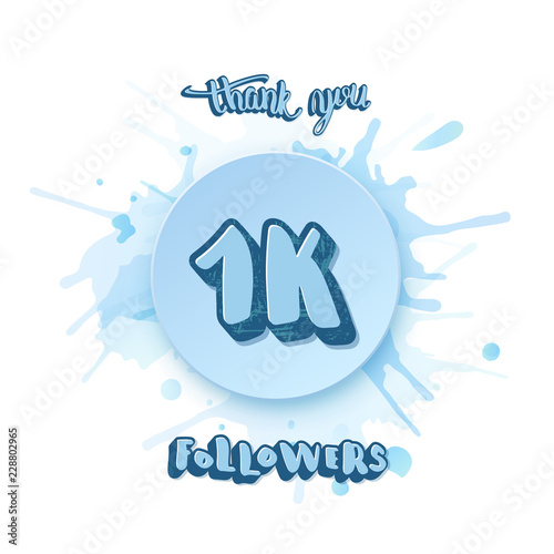 Vector 1k followers thank you social media template.
