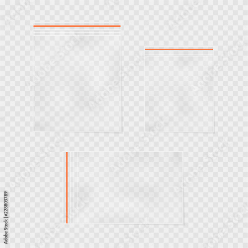 Realistic plastic bag, polythene on gray background. Vector illustration