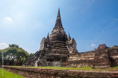 Wat Phra Si Sanphet in Ayutthaya historical park at Ayutthaya Thailand