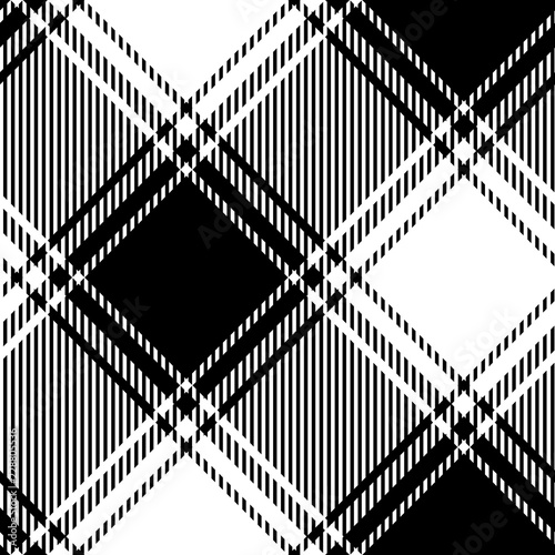 Black and white buffalo check pattern. Seamless fabric texture print.