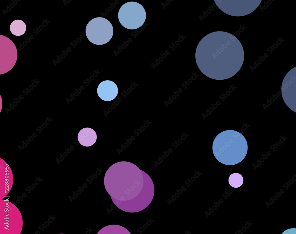 Pink, blue, violet  confetti circle decoration for Christmas poster background. Bokeh lights effect vector.