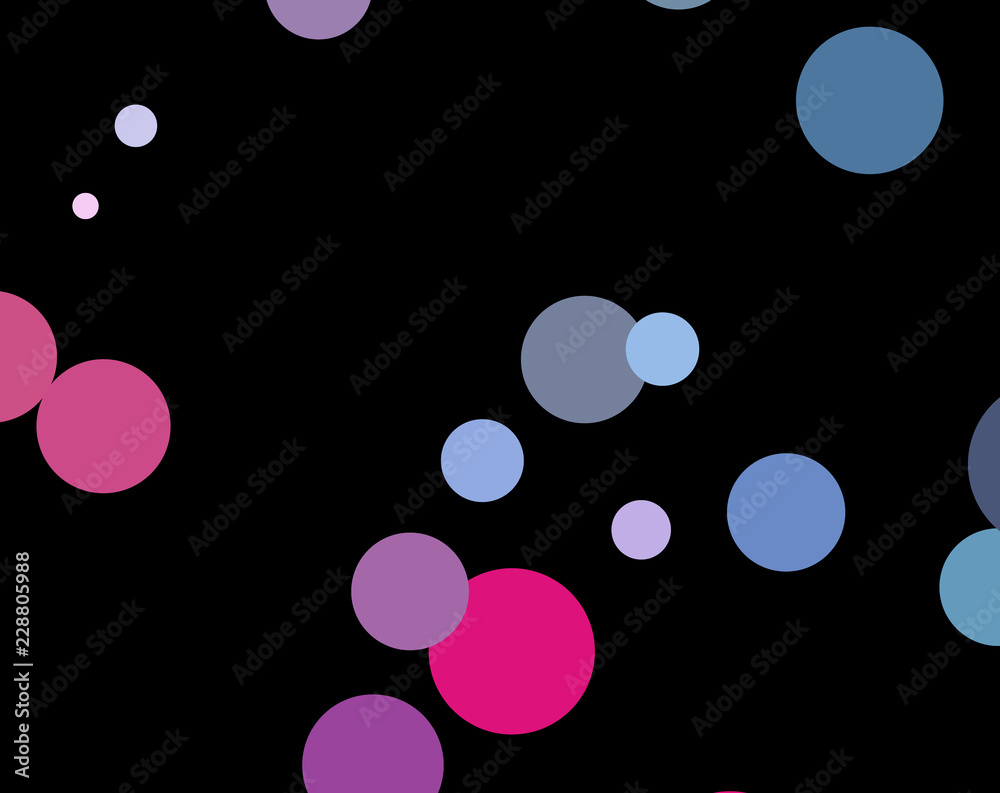 Pink, blue, violet  confetti circle decoration for Christmas poster background. Bokeh lights effect vector.
