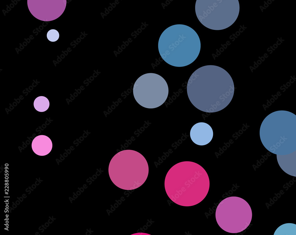 Pink, blue, violet  confetti circle decoration for Christmas poster background. Bokeh lights effect vector.