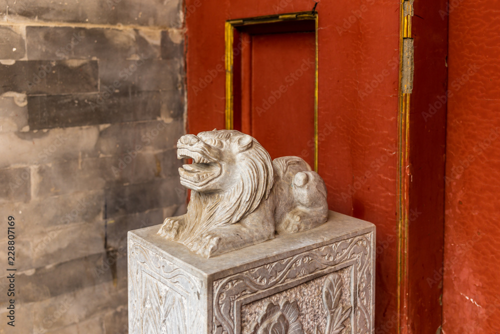 Detail of a house entrance in a traditional Beijing Hutong in China - 9