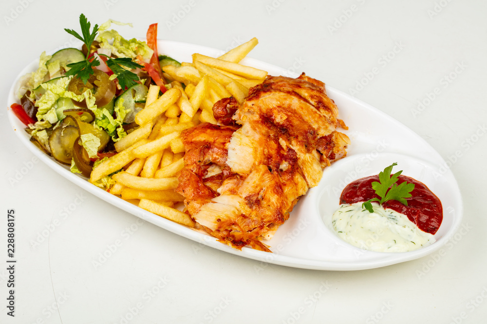 Shawarma in the plate Shawarma in the plate