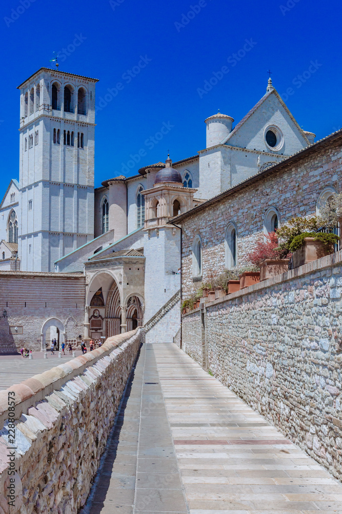 Basilica of San Francesco d'Assisi in Assisi, italy